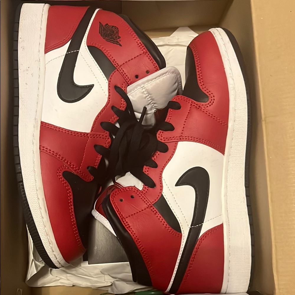 Jordan Air Mid Black and Gym Red Sneakers